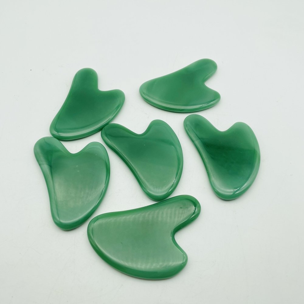Green Smelting Stone Quartz Gua Sha Facial Tool Green Smelting Stone Quartz Guasha Board for SPA Wholesale