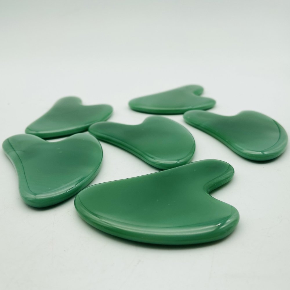 Green Smelting Stone Quartz Gua Sha Facial Tool Green Smelting Stone Quartz Guasha Board for SPA Wholesale