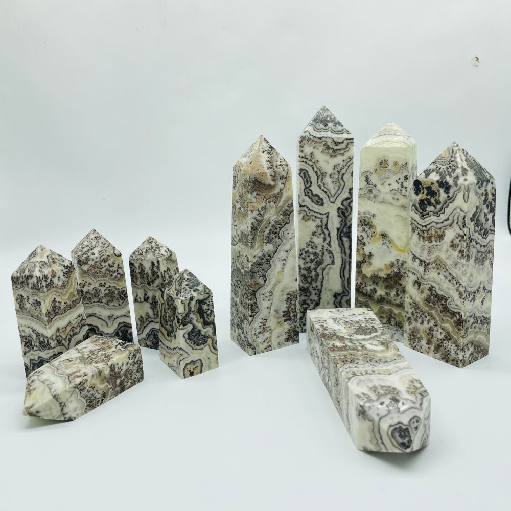 Grey Calcite Four-Sided Tower Point Wholesale -Wholesale Crystals
