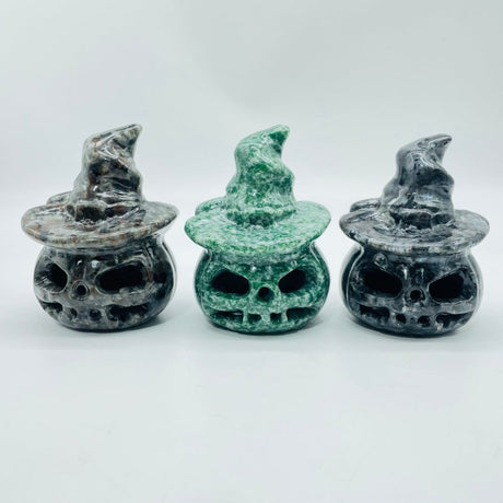 Halloween Pumpkin Wizard Hollow Carving Wholesale Yooperlite Larvikite Tree Agate -Wholesale Crystals