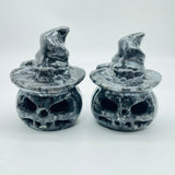 Halloween Pumpkin Wizard Hollow Carving Wholesale Yooperlite Larvikite Tree Agate -Wholesale Crystals