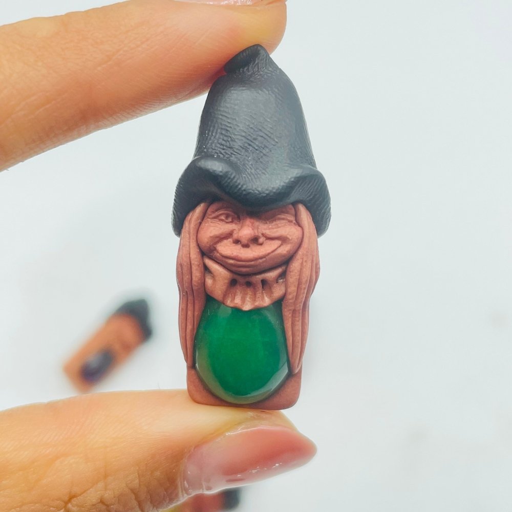 Handmade Clay Witch Pendant Wholesale Labradorite Amethyst Agate -Wholesale Crystals