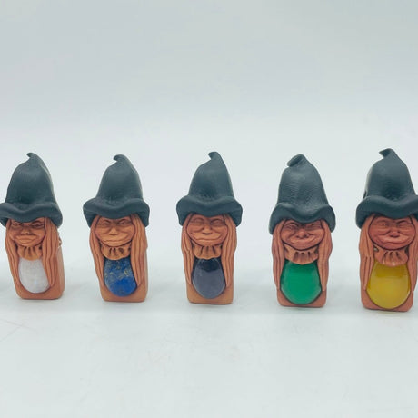 Handmade Clay Witch Pendant Wholesale Labradorite Amethyst Agate -Wholesale Crystals