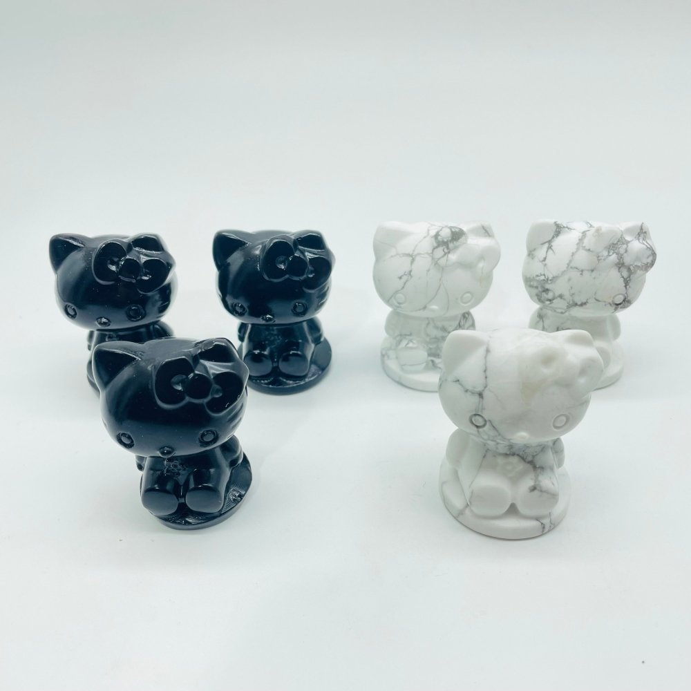Hello kitty Carving Obsidian Howlite Wholesale -Wholesale Crystals