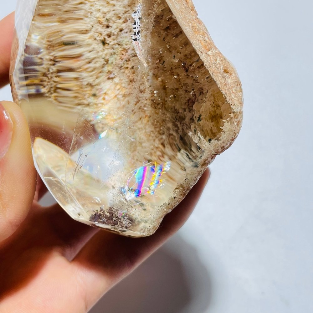 High Grade Orange Garden Quartz Lodolite With Rainbow -Wholesale Crystals