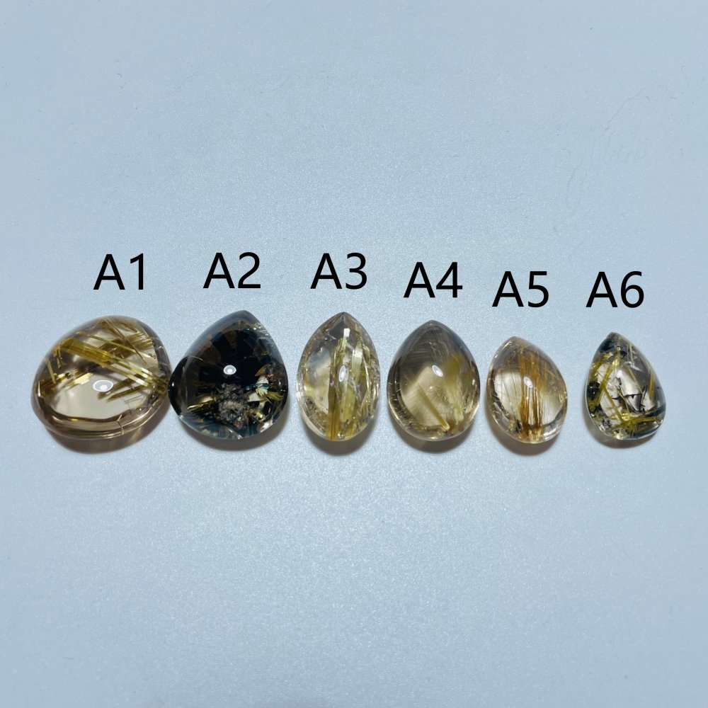 High Quality Gold Rutilated Quartz Teardrop Shape For Jewelry Making DIY Pendant -Wholesale Crystals