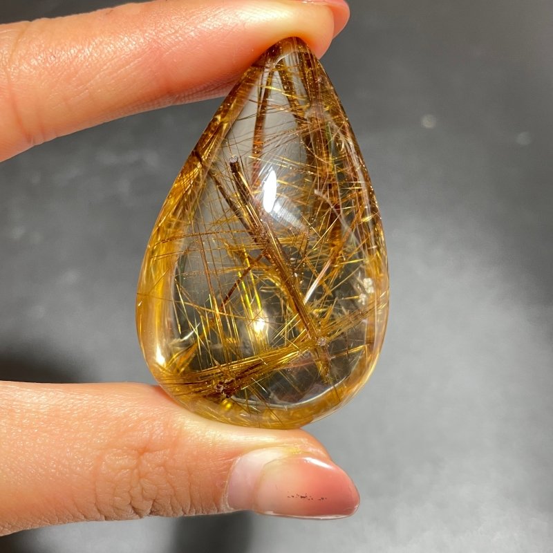 High Quality Gold Rutile Teardrop Pendant -Wholesale Crystals
