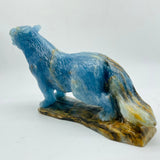 High Quality Large Blue Onyx Wolf Carving -Wholesale Crystals