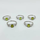 High Quality Peridot S925 Sterling Silver Cut Faceted Ring Wholesale -Wholesale Crystals