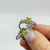High Quality Peridot S925 Sterling Silver Cut Faceted Ring Wholesale -Wholesale Crystals