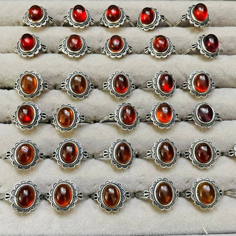 High Quality S925 Orange Garnet Ring Wholesale -Wholesale Crystals