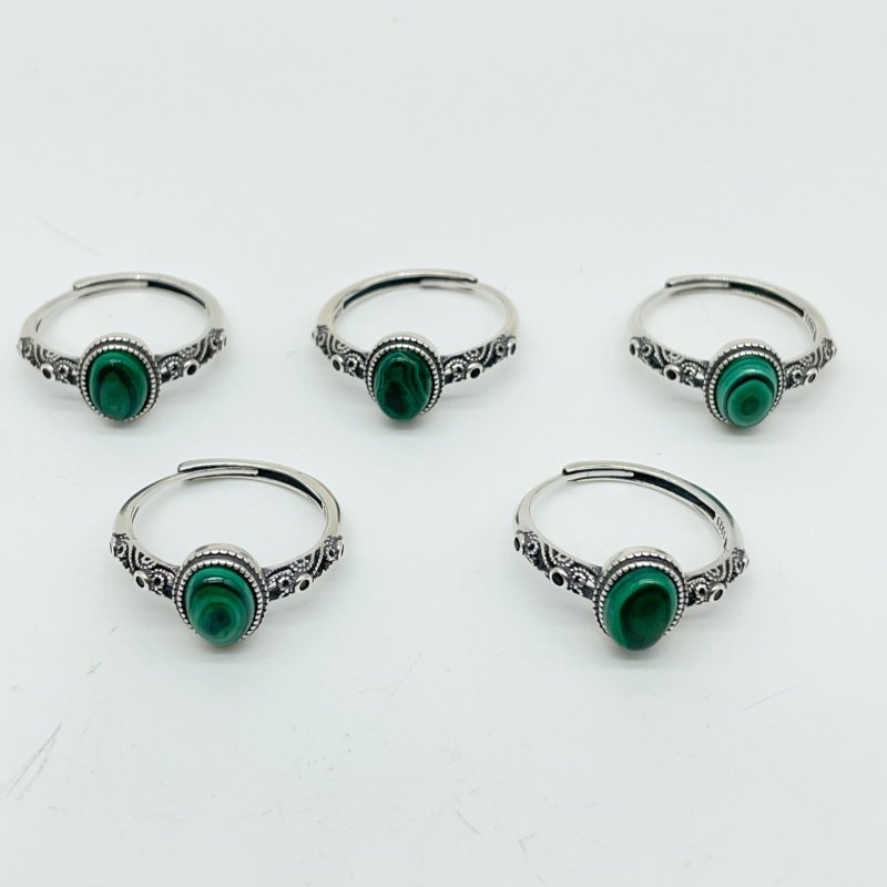 High Quality S925 Sterling Silver Malachite Ring Wholesale -Wholesale Crystals