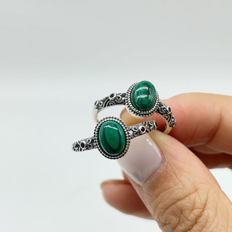 High Quality S925 Sterling Silver Malachite Ring Wholesale -Wholesale Crystals