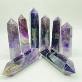High Quality Transparent Deep Purple Chevron Amethyst Point Tower Wholesale -Wholesale Crystals