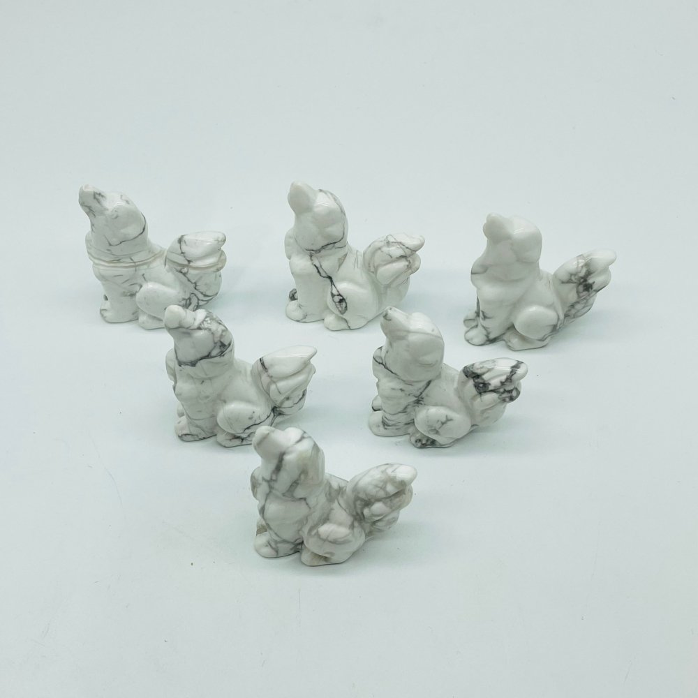 Howlite Cute Dog Carving Wholesale -Wholesale Crystals