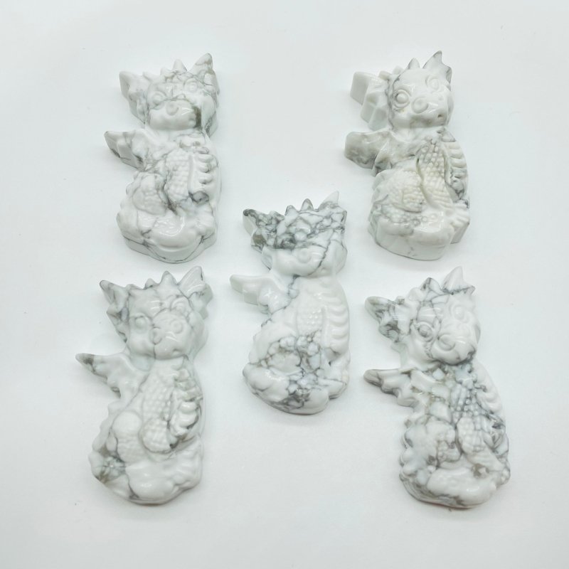 Howlite Garden Baby Dragon Carving Wholesale -Wholesale Crystals