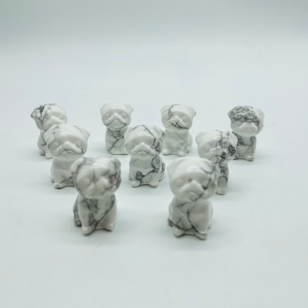 Howlite Pug Dog Carving Wholesale -Wholesale Crystals