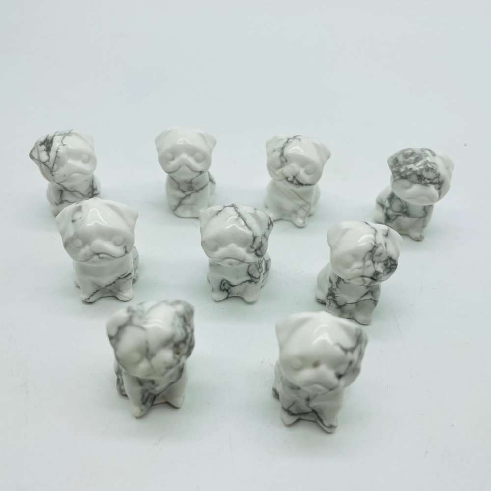 Howlite Pug Dog Carving Wholesale -Wholesale Crystals