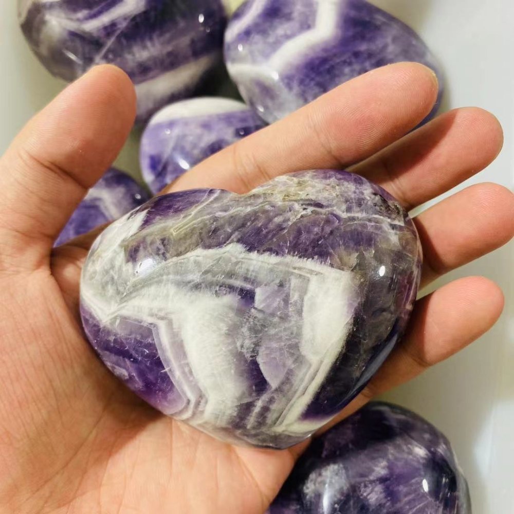 Large amethyst chevron heart 3-4in crystal wholesale -Wholesale Crystals