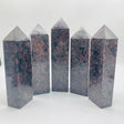 Large Garnet Mixed Astrophyllite Four-Sided Tower Point Wholesale -Wholesale Crystals