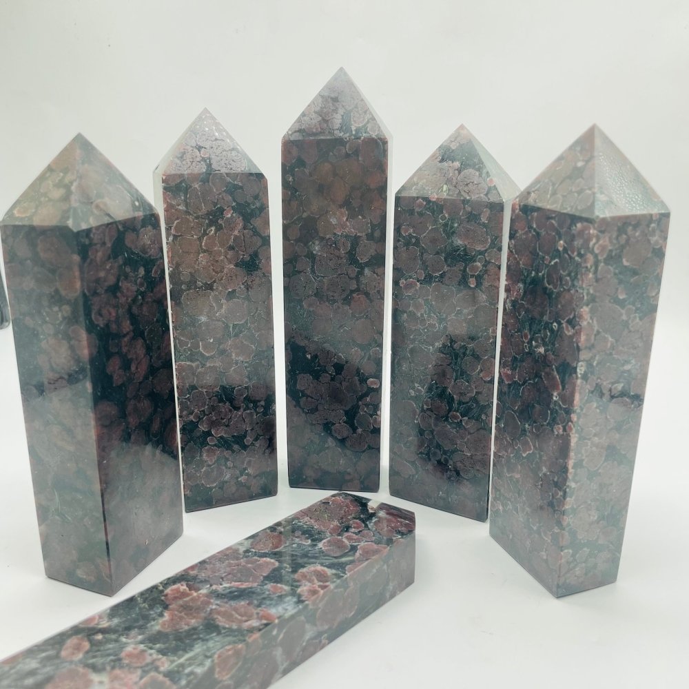 Large Garnet Mixed Astrophyllite Four-Sided Tower Point Wholesale -Wholesale Crystals