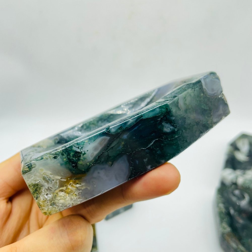 Large Moss Agate Shallow Bowl Coffin Wholesale -Wholesale Crystals