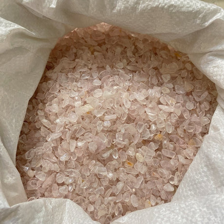 Light Pink Rose Quartz Stone Crystal Chips Gravel Wholesale -Wholesale Crystals