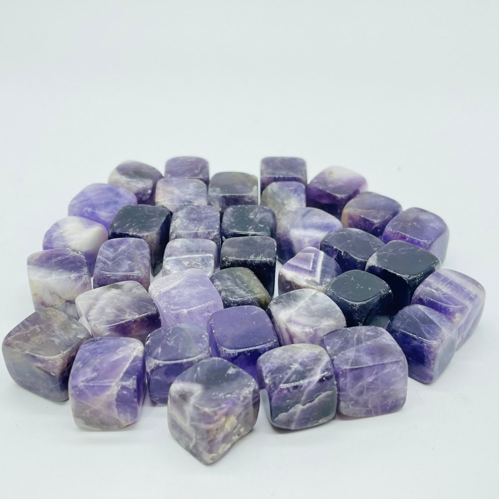 Mini Chevron Amethyst Cube Tumbled Wholesale -Wholesale Crystals