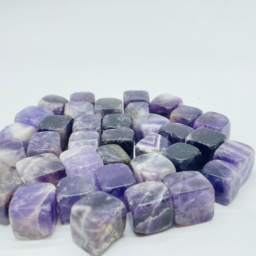 Mini Chevron Amethyst Cube Tumbled Wholesale -Wholesale Crystals