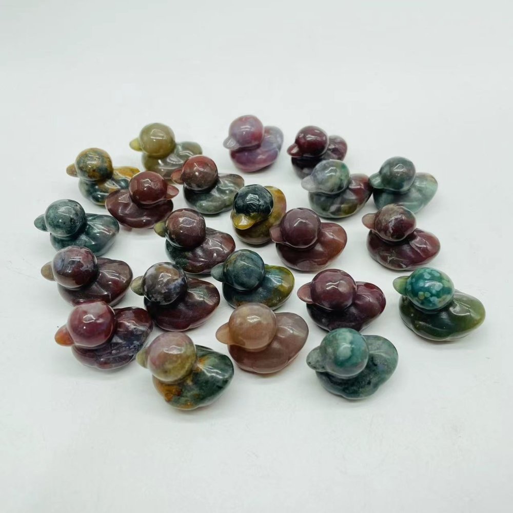 Mini Colorful Ocean Jasper Duck Carving Wholesale -Wholesale Crystals