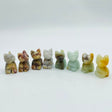 Mini Crazy Agate&Caribbean Calcite Cat Carving Wholesale -Wholesale Crystals
