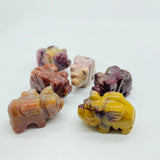 Mini Flying Pig Carving Animal Clear Quartz&Moss Agate Wholesale -Wholesale Crystals