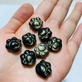 Mini Gold&Silver Sheen Obsidian Cat Paw Carving Wholesale -Wholesale Crystals