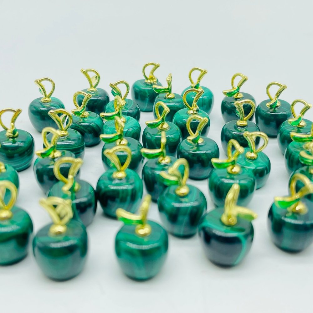 Mini Malachite Apple Carving Pendant Wholesale -Wholesale Crystals