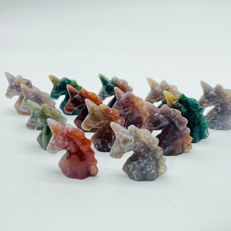 Mini Ocean Jasper Unicorn Carving Wholesale - Wholesale Crystals