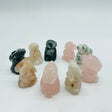 Mini Rabbit Carving Animal Rose Quartz&Moss Agate Wholesale -Wholesale Crystals