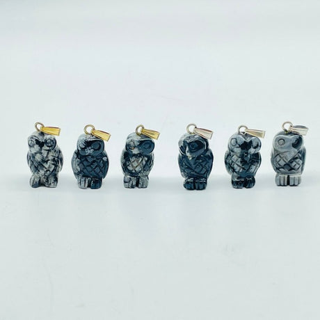 Mini Snowflake Obsidian Owl Pendant Wholesale -Wholesale Crystals