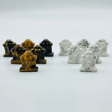 Mini Tiger Eye Howlite Tombstone Skull Cross Carving Wholesale -Wholesale Crystals