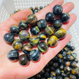 Mini Yellow Mixed Blue Tiger Eye Spheres Ball Wholesale -Wholesale Crystals