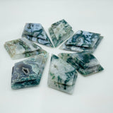 Moss Agate Double Rhombus Shaped Carving Wholesale - Wholesale Crystals