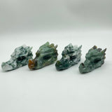 Moss Agate Dragon Head Carving Wholesale -Wholesale Crystals