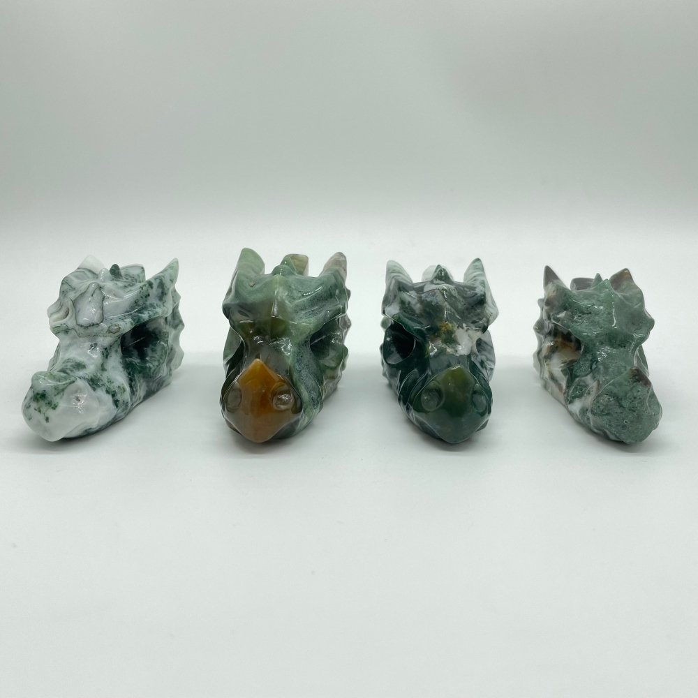 Moss Agate Dragon Head Carving Wholesale -Wholesale Crystals