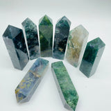 Moss Agate Four-Sided Tower Point Wholesale -Wholesale Crystals
