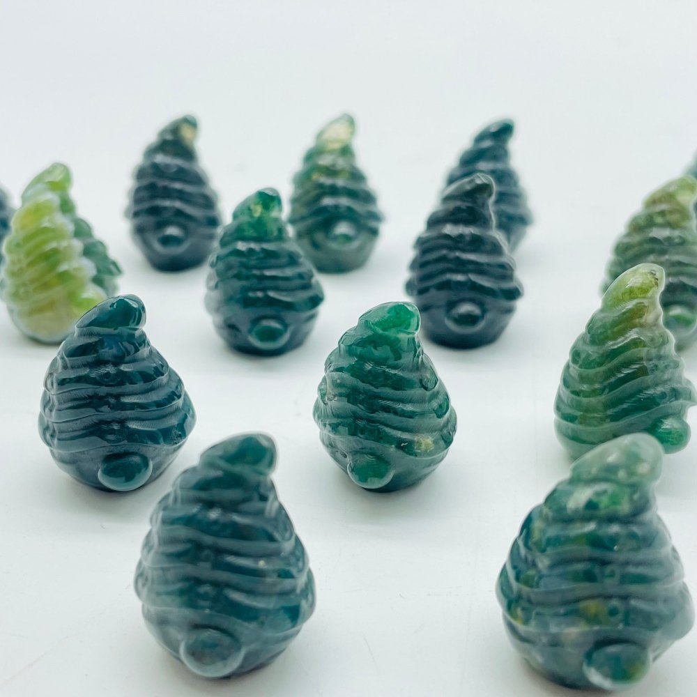 Moss Agate Goblin Hat Carving Crystal Wholesale -Wholesale Crystals