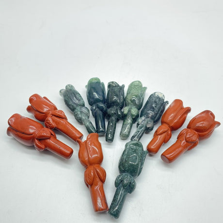 Moss Agate Red Jasper Rose Flower Carved Wholesale -Wholesale Crystals