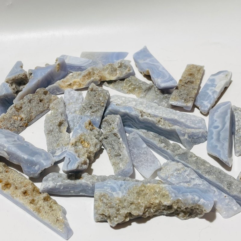 Natural Blue Lace Agate Leftover Chips Wholesale Clearance -Wholesale Crystals