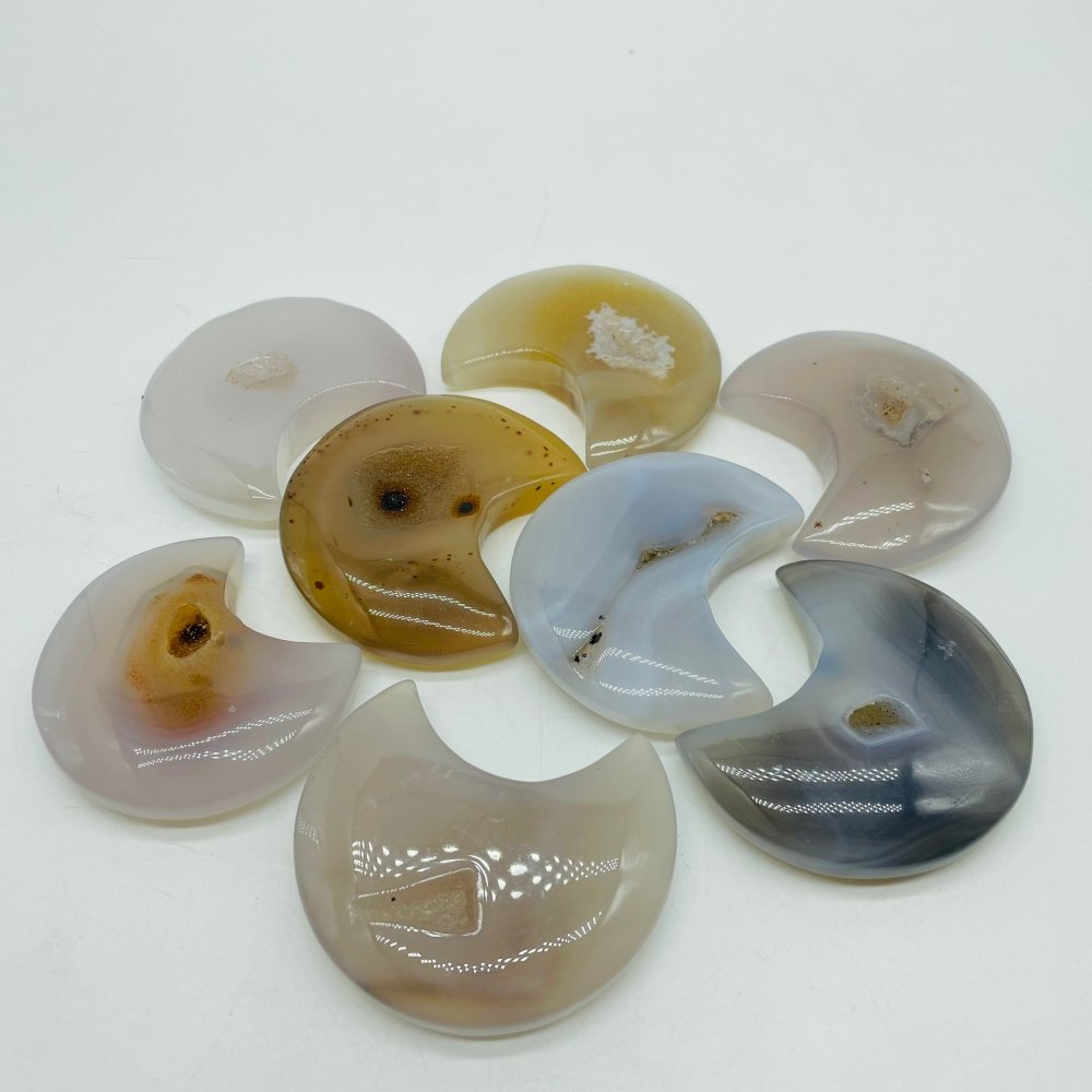Natural Geode Agate Crystal Moon Wholesale -Wholesale Crystals