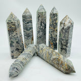 Natural Gray Lace Agate Point Crystal Tower Wholesale -Wholesale Crystals