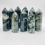 Natural Green Sea Ocean Jasper Tower Points Wholesale - Wholesale Crystals