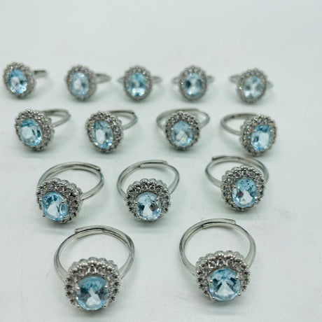 Natural Heat Treatment Blue Topaz Ring Wholesale -Wholesale Crystals